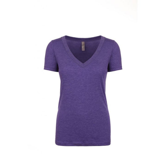 Women's Tri-Blend Deep V-Neck T-Shirt 6740 PURPLE RUSH