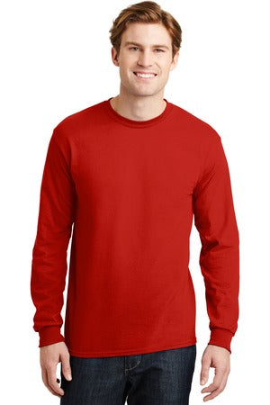 DryBlend® 50 Cotton/50 Poly Long Sleeve T-Shirt.  RED 8400