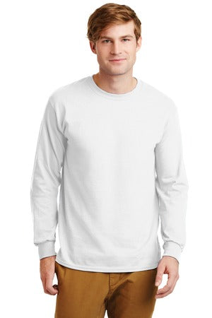 100% US Cotton Long Sleeve T-Shirt.  WHITE G2400