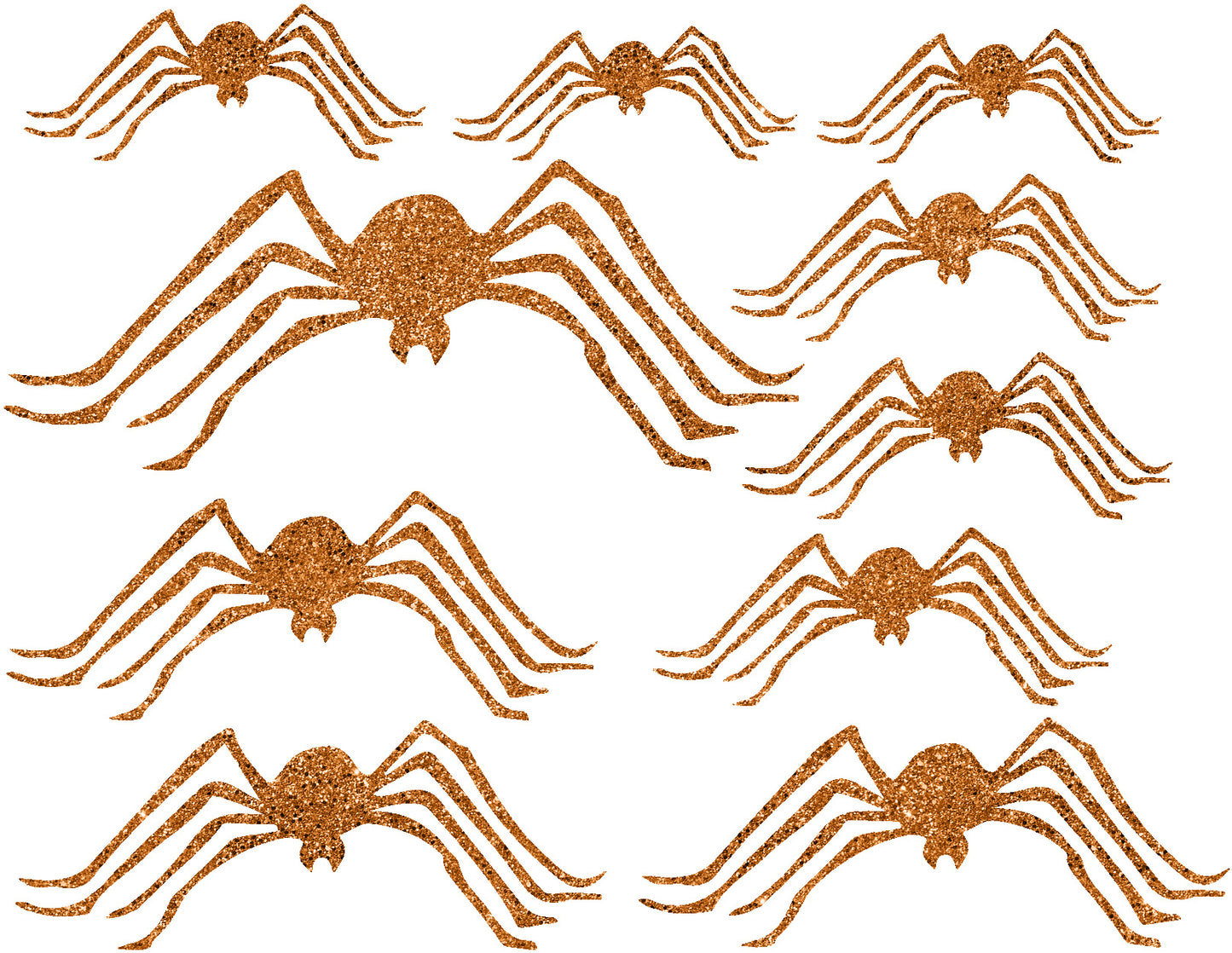 Spider group- Plain & Glitter versions, various sizes - DIY kit HTV Pre-Cut design. Ready to Apply HAL-220823030
