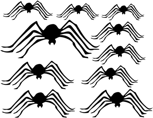 Spider group- Plain & Glitter versions, various sizes - DIY kit HTV Pre-Cut design. Ready to Apply HAL-220823030